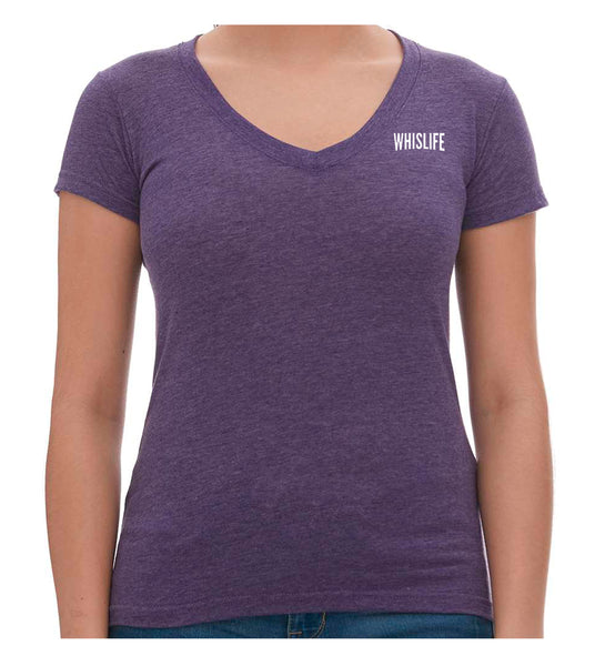 Women's Short Sleeve V-Neck T-Shirt - 2" Solid Logo