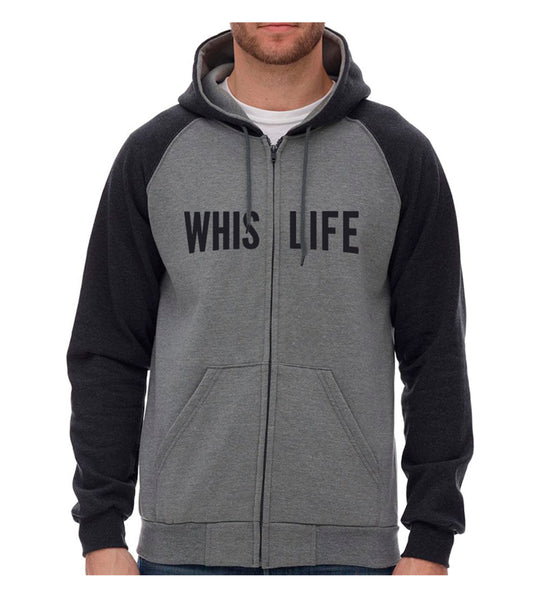 Unisex Raglan Zip Hoodie - 10" Solid Logo