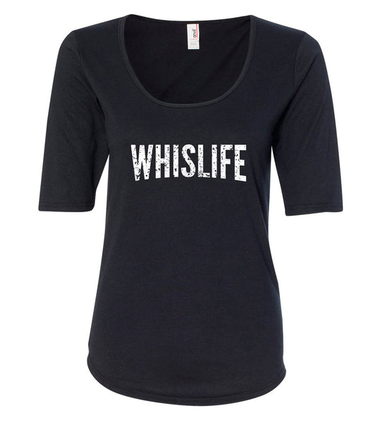 Women's Short Sleeve Triblend Scoop-Neck T Shirt - Distressed Logo