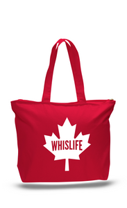 Canvas Zippered Tote Bag - Maple Leaf