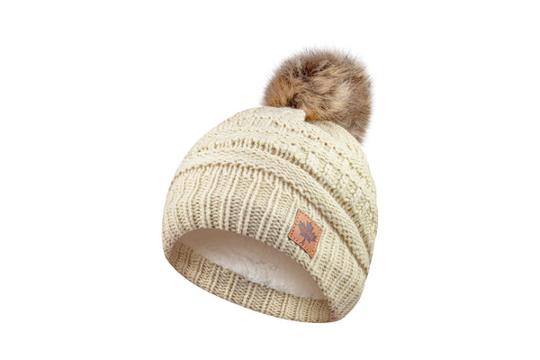 Youth Faux Fur Pom Toque - Maple