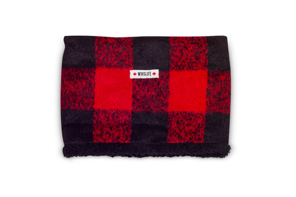 Sherpa-Lined Checked Neck Warmer